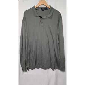 Polo Ralph Lauren Mens Classic Fit Long Sleeve Polo Size XXL Olive Green